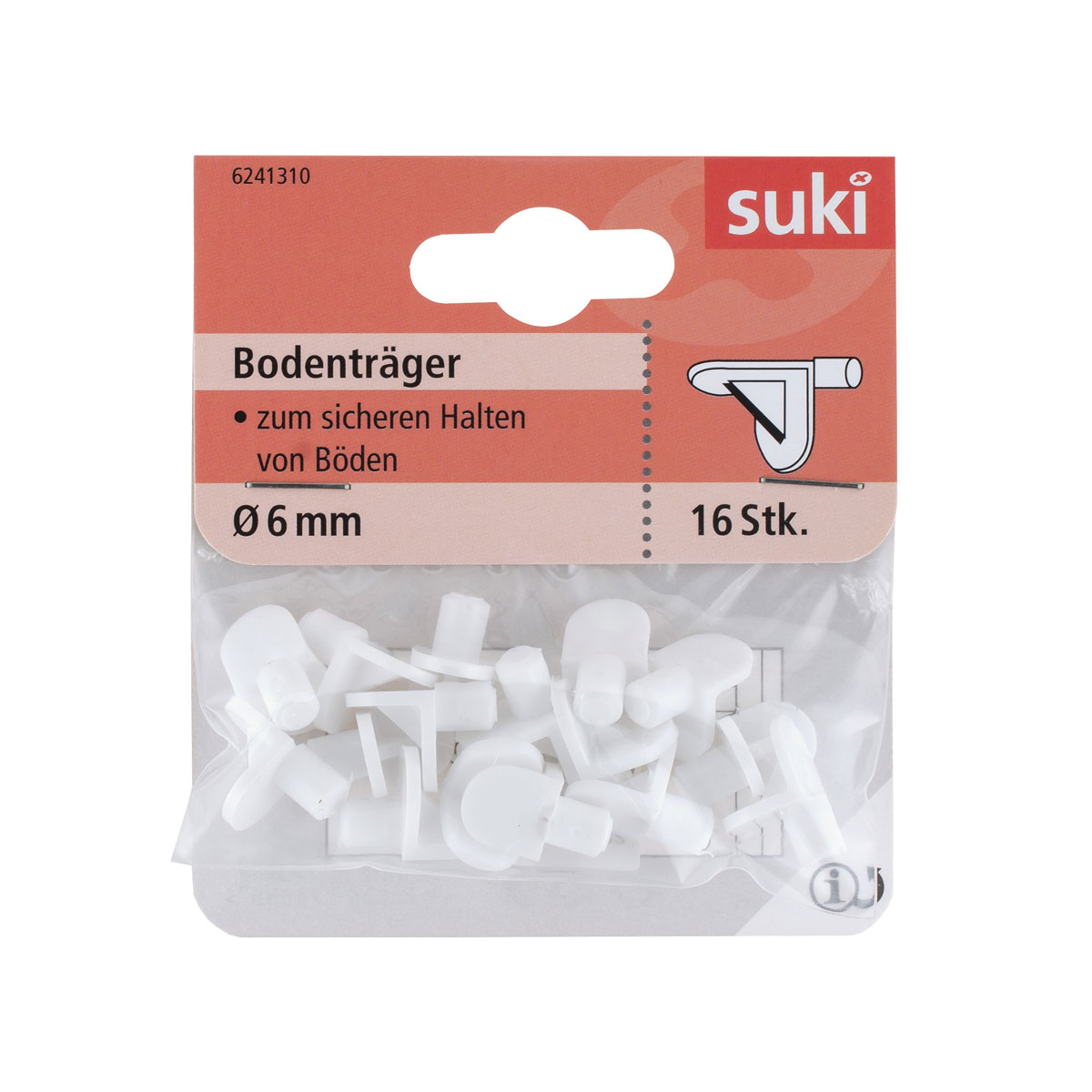 Suki Bodenträger Kunststoff Durchmesser 0,6 x 0,8 cm weiß 16 Stück Bild 1