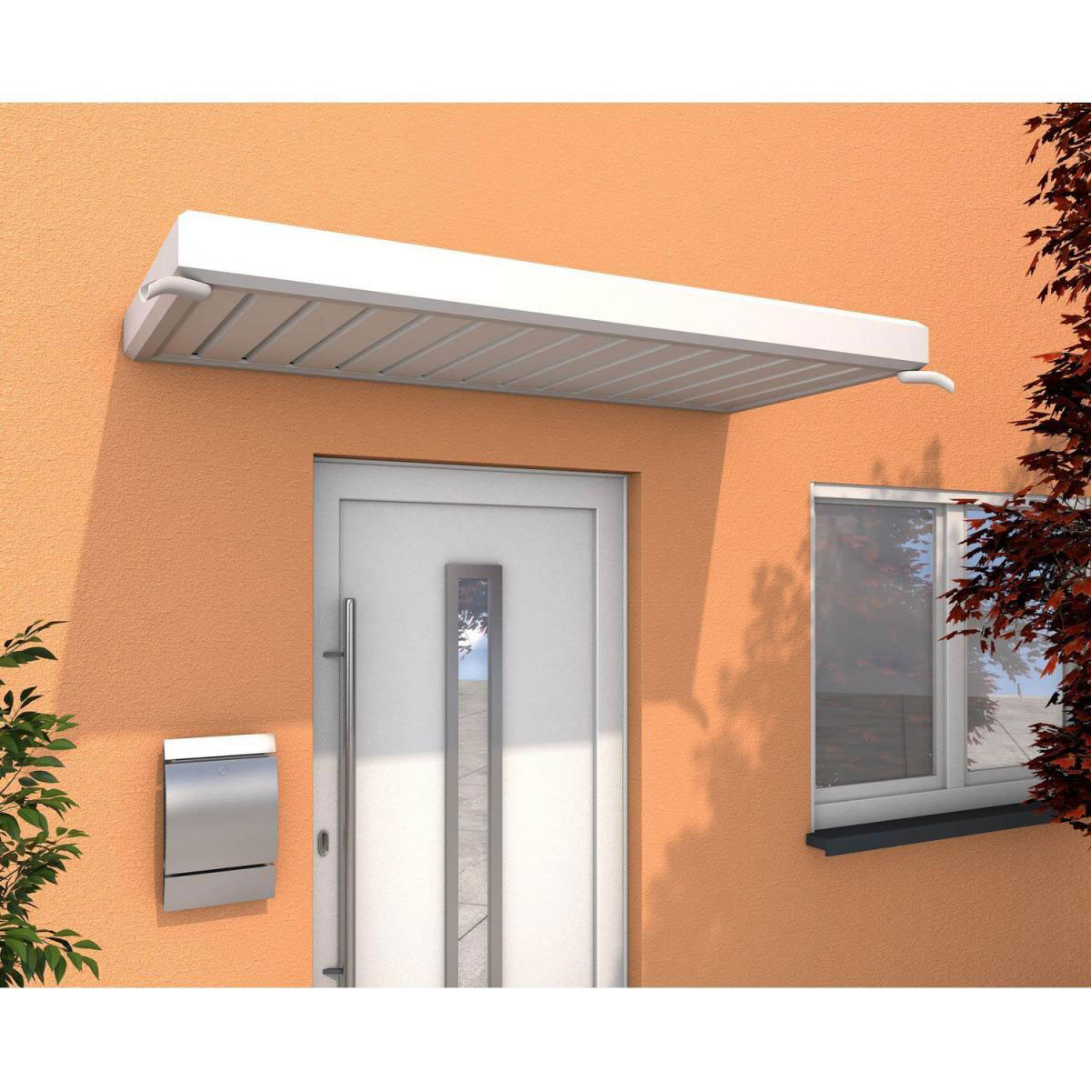 Durabil Rechteckvordach Typ NM weiß 200 x 90 x 14 cm Durabil Rechteckvordach Typ NM weiß 200 x 90 x 14 cm