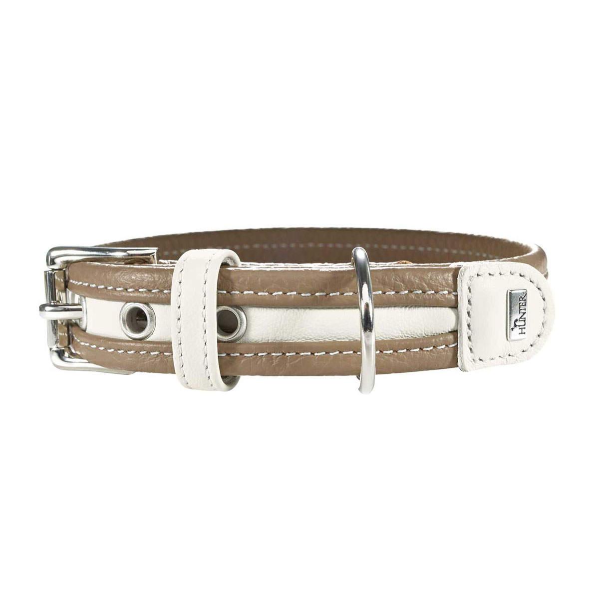 Hunter  Dog Halsband Madeira stone/weiß 35-42 cm