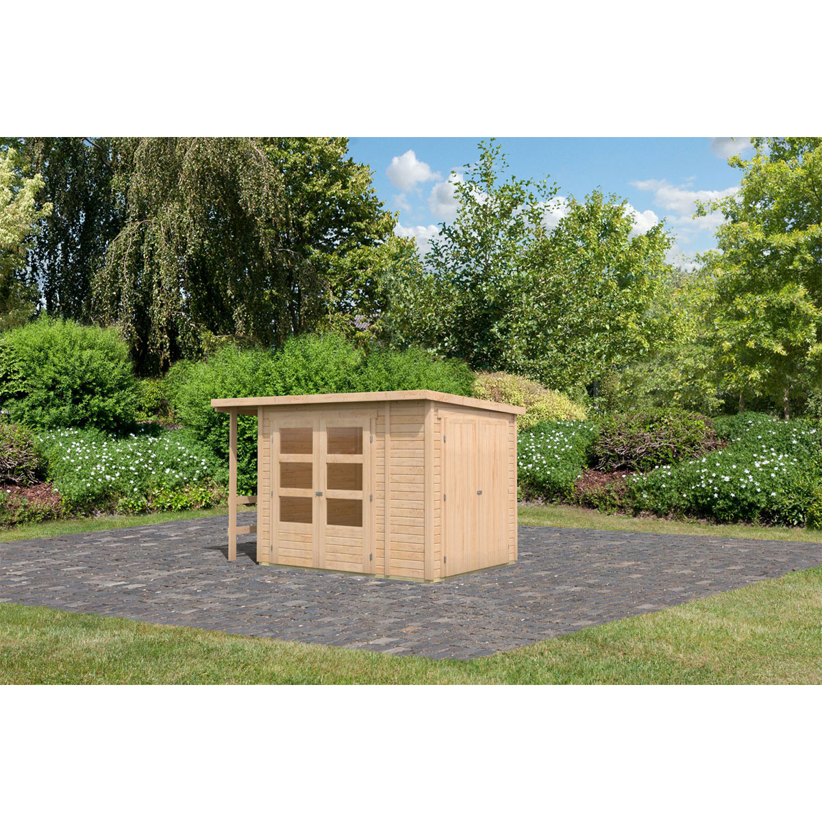 Gartenhaus "Kombi Pultdach" naturbelassen Bild 2