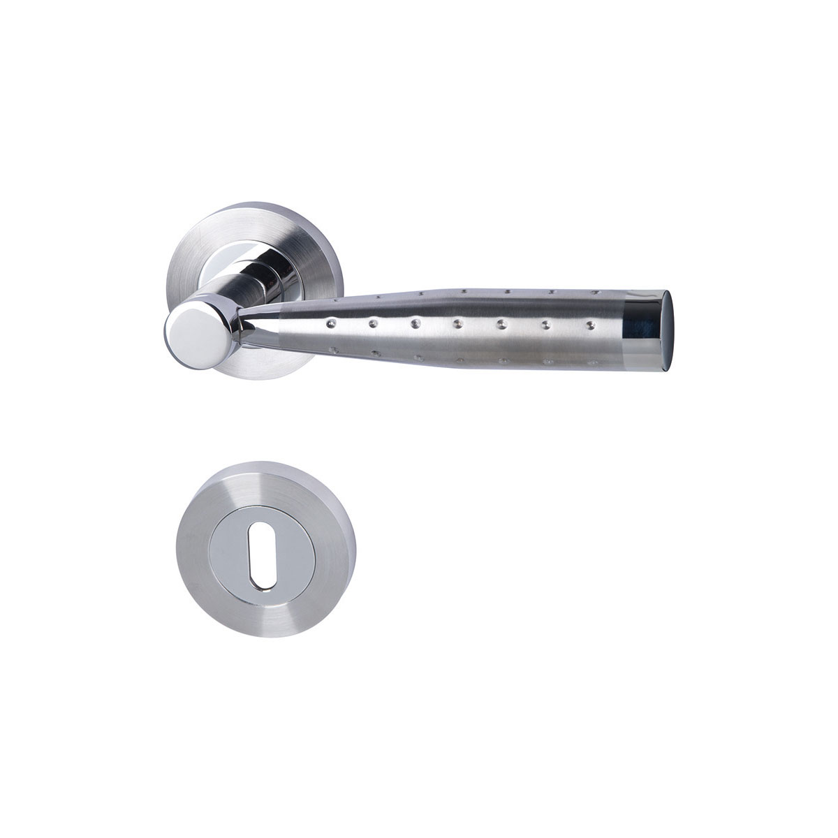 Alpertec Rosettengarnitur Solid 5-R Edelstahl poliert/satiniert BB