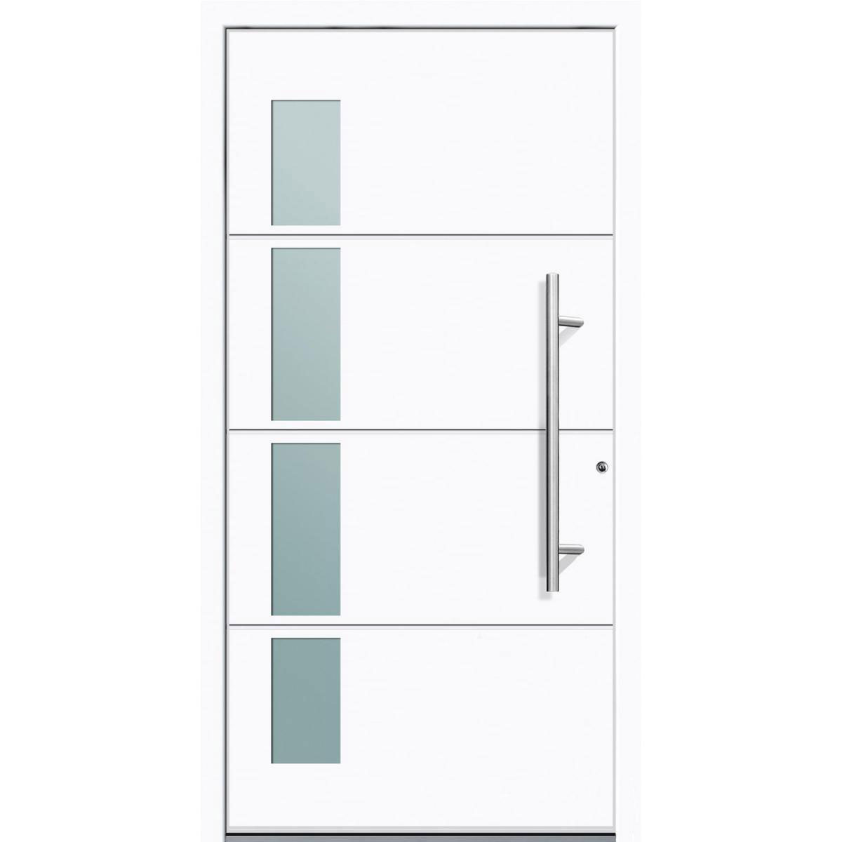 Aluminium Sicherheits-Haustür Prato Superior 60 mm weiß 100 x 210 cm Anschlag rechts inkl Griffset Bild 1