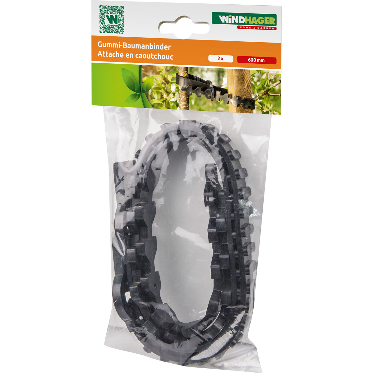 Windhager Gummi-Baumanbinder-Set schwarz 2-teilig Bild 1