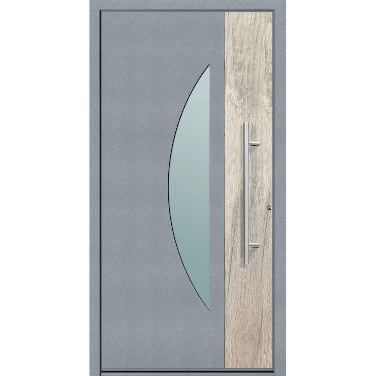 Aluminium Sicherheits-Haustür Modena Superior 60 mm grau 110 x 210 cm Anschlag rechts inkl Griffset