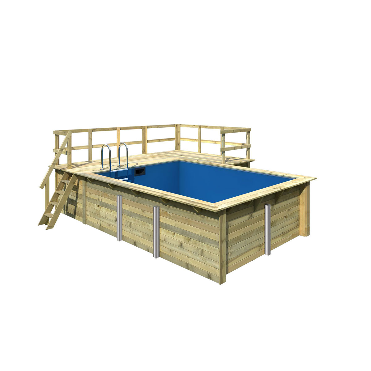 Karibu Pool Größe 2 44 mm inkl 2 Terrassen Bild 3
