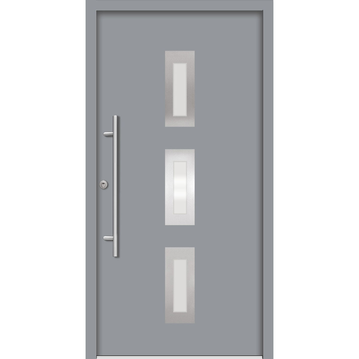 SplenDoor  Premium-Haustür Passivedoor Aalborg energiesparend grau 110 x 210 cm links