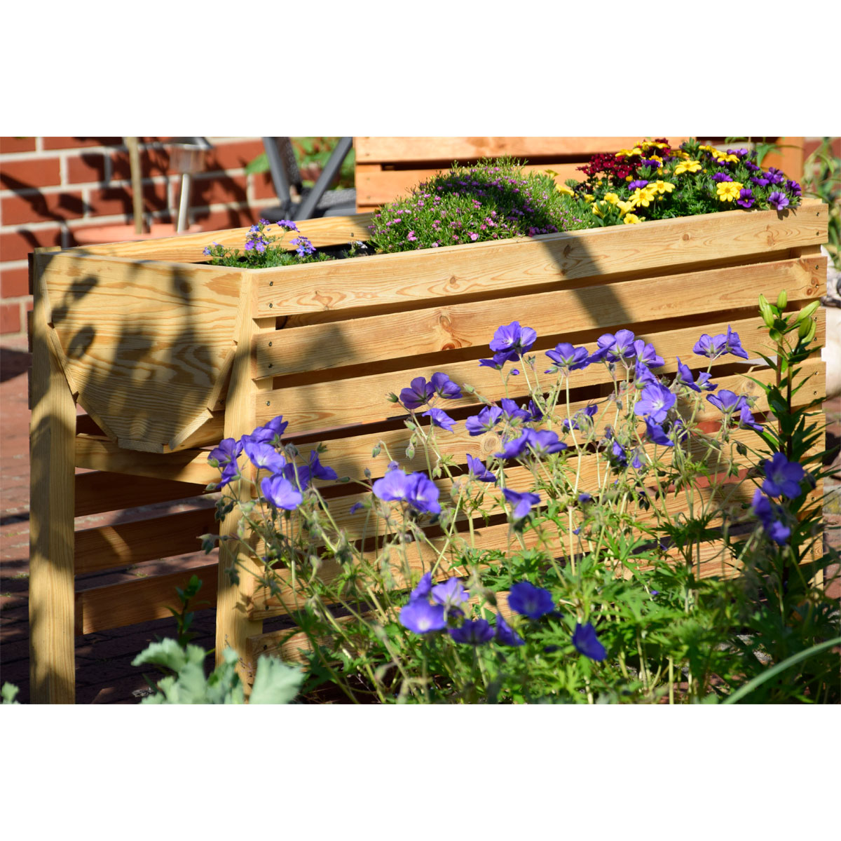 dobar Großes Hochbeet 100 x 60 x 45 cm natur Bild 8