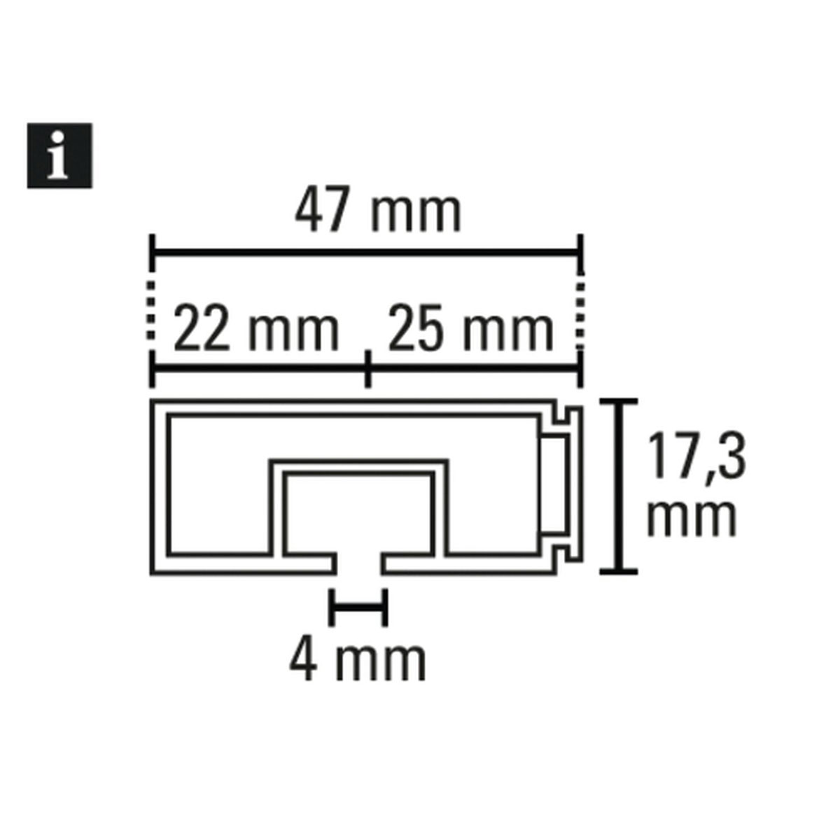 Gardinia Vorhangschiene GE1 150 cm mit Profil für Blendenbefestigung weiß Bild 2