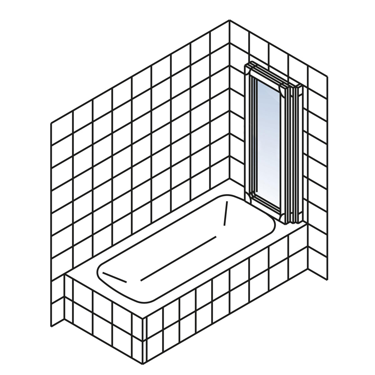 Schulte Badewannenfaltwand Komfort 140 x 127 cm Echtglas Bild 4