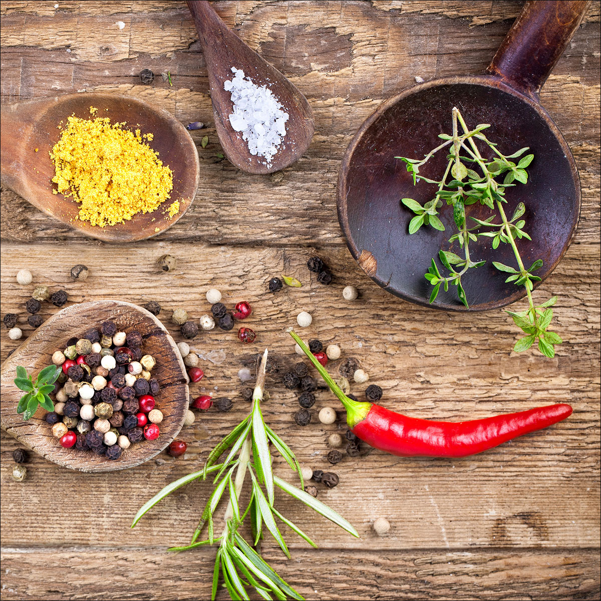 Glas-Art Herbage In Bowl IV 20 x 20 Glasbild