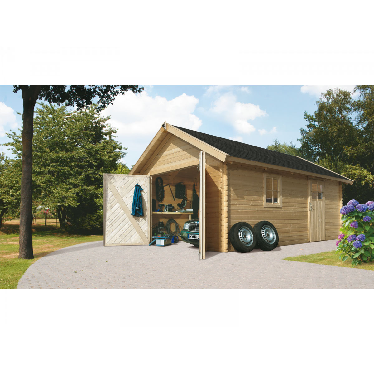 Karibu Blockbohlengarage 40 mm