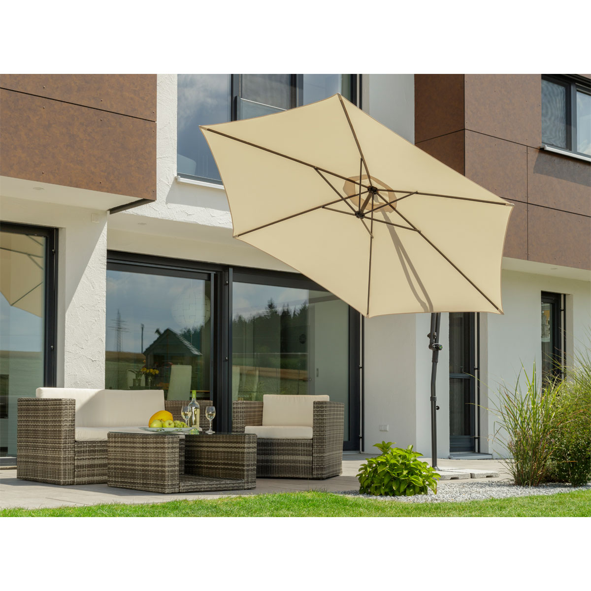 Schneider Schirme Sonnenschirm Genua Durchmesser 300 cm natur Bild 5