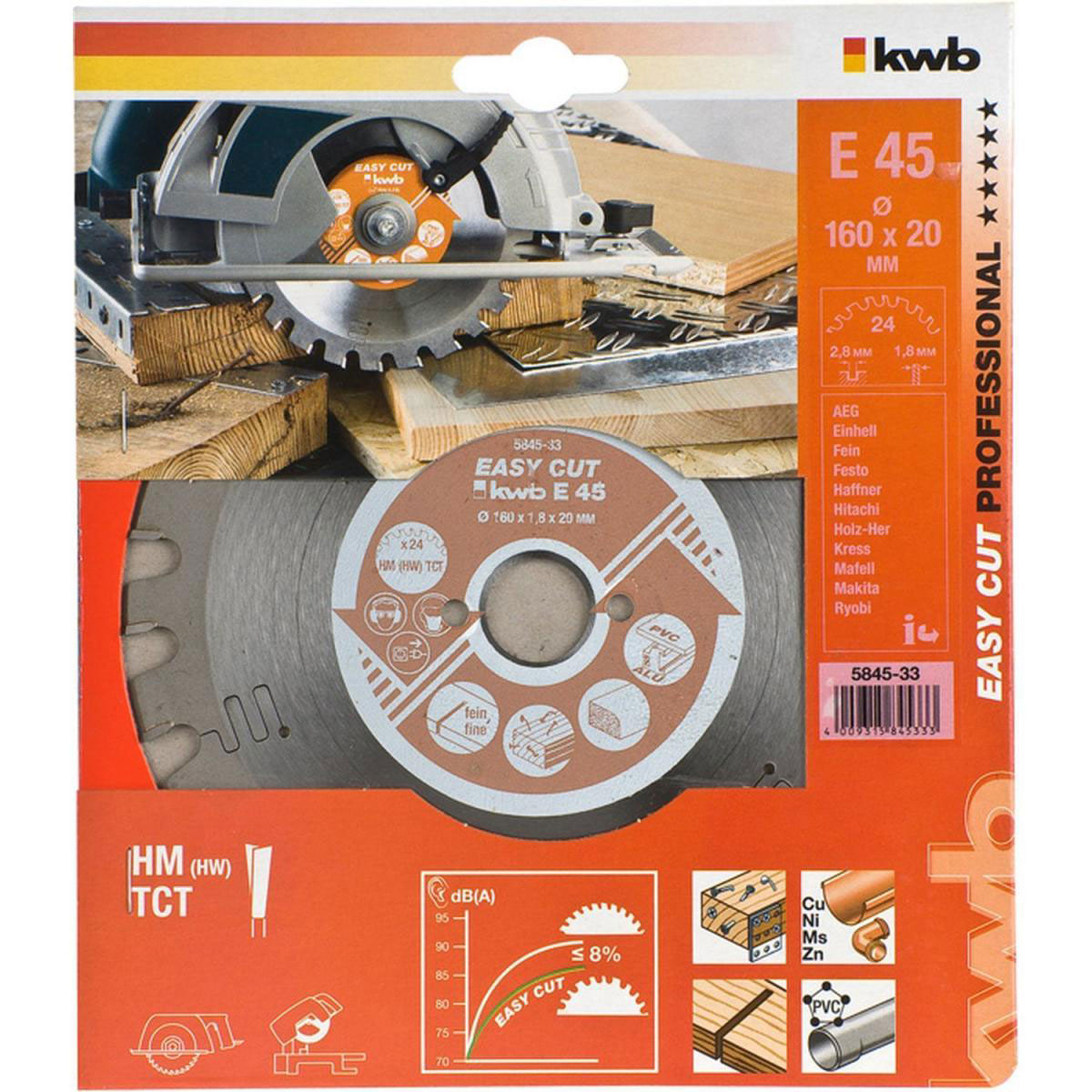 kwb  Kreissägeblätter Easy Cut für Handkreissägen Durchmesser 160x20 mm Bild 2