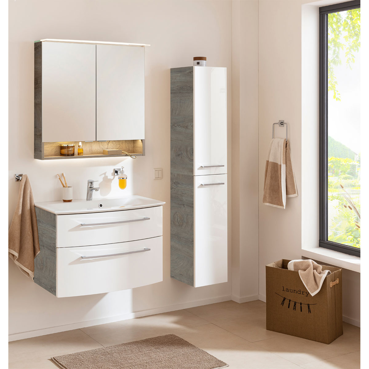 Fackelmann  Spiegelschrank B.Style 800 x 812 x 153 mm Nature Oak LED Bild 7