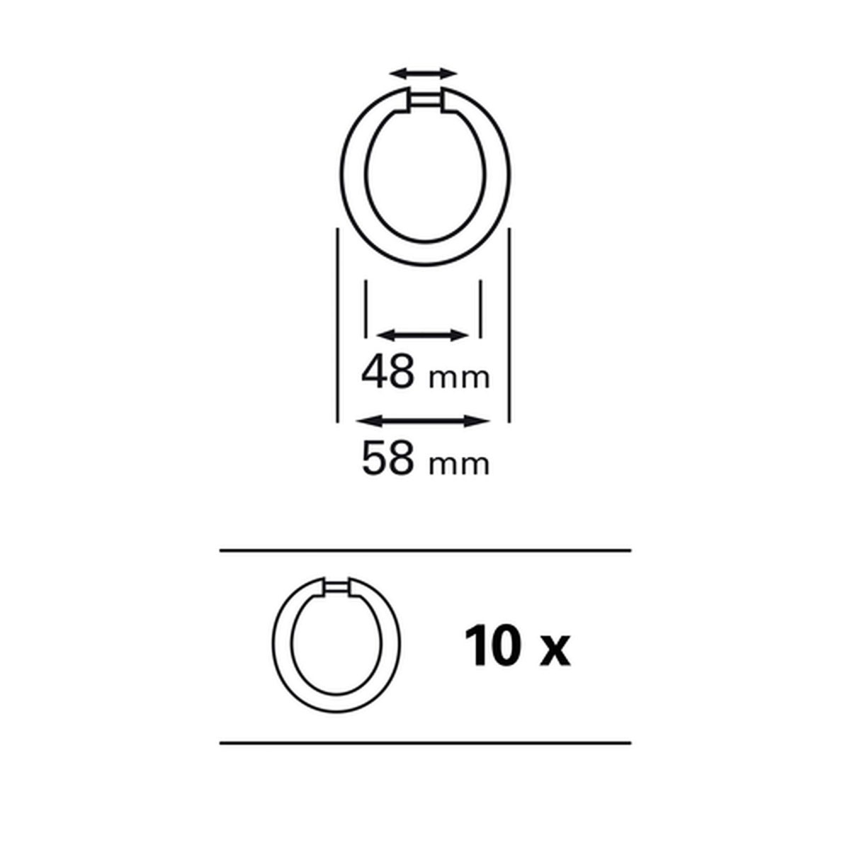 Gardinia Gardinenringe offen transparent Bild 2