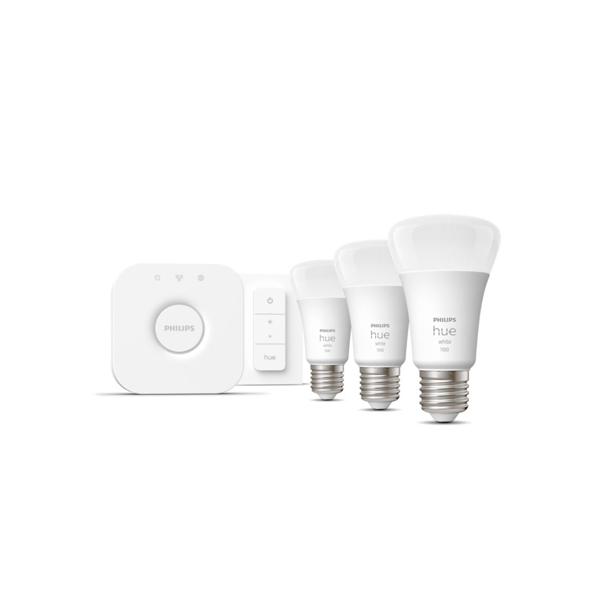 Philips Hue Starter-Set White Ambiance inkl 3 x LED-Lampe E27 und Bridge und Dimmschalter