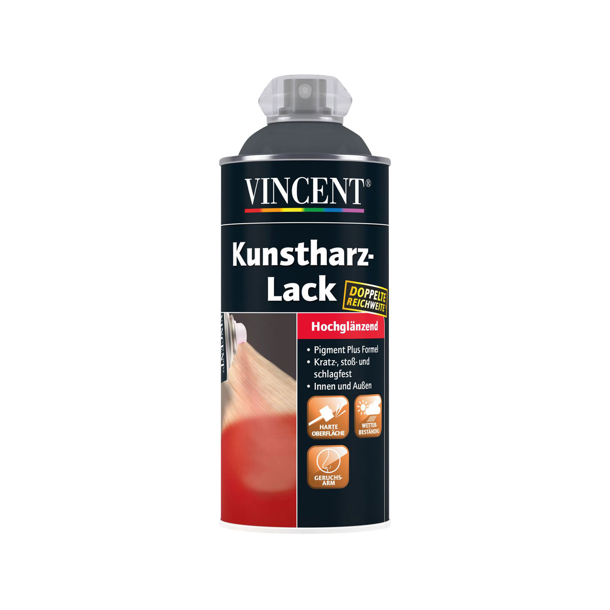 Vincent Kunstharzsprühlack anthrazit hochglänzend 150 ml Vincent Kunstharzsprühlack anthrazit hochglänzend 150 ml