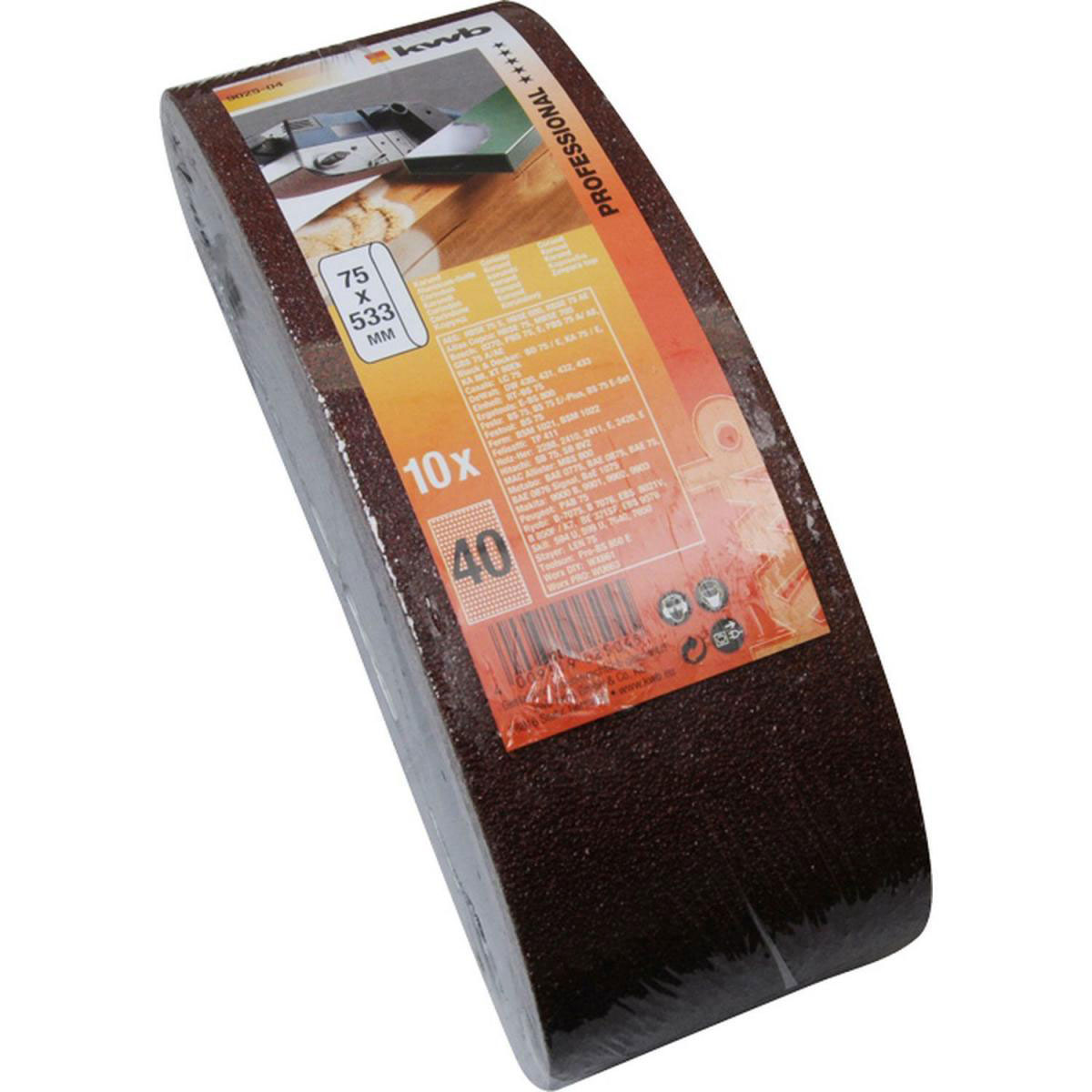 kwb  Schleifbänder Holz und Metall 75 x 533 mm K40 Bild 2