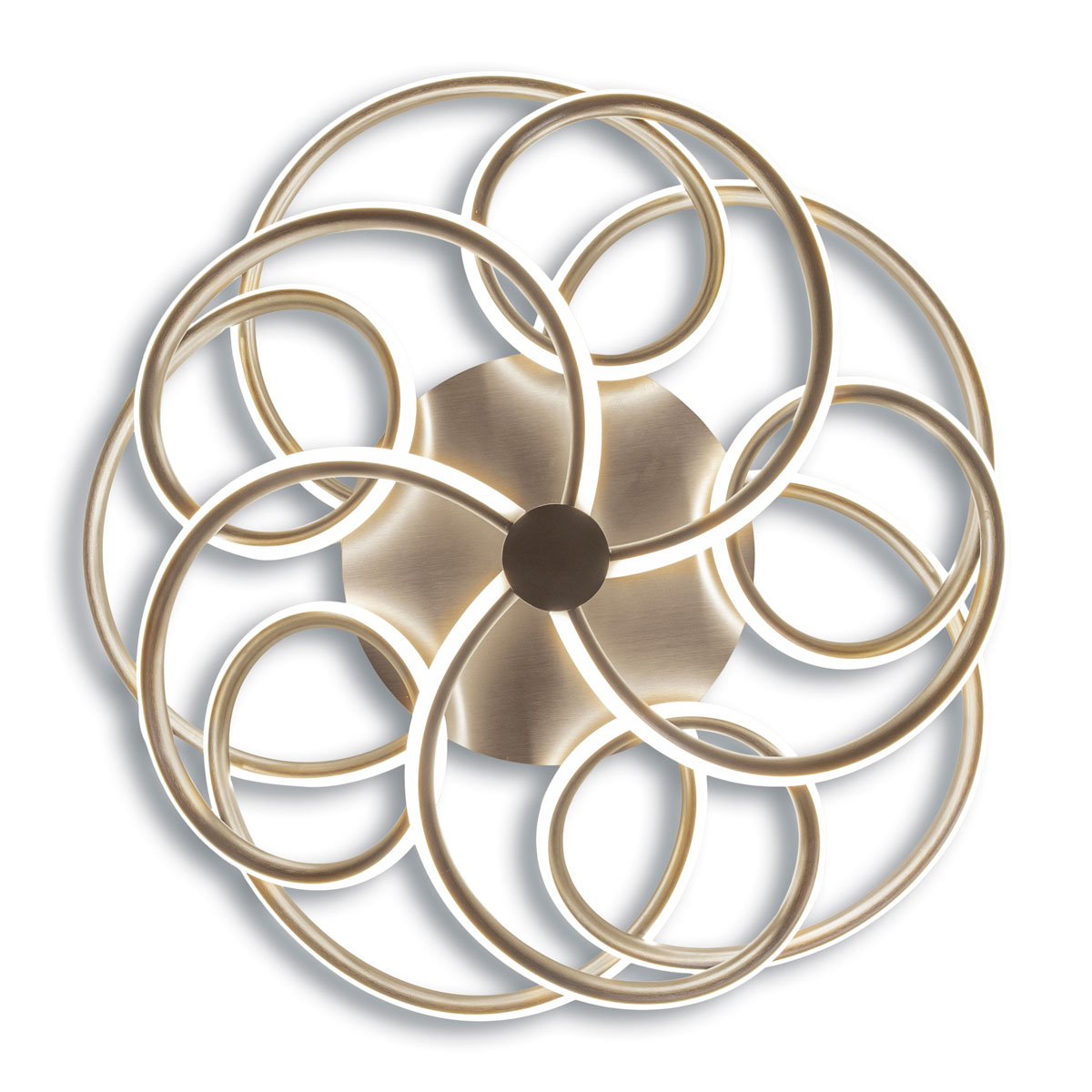 Naeve LED DL Rizado Metall/KSstahl-blank LxBxH: 57x57x20cm dimmbar Bild 6