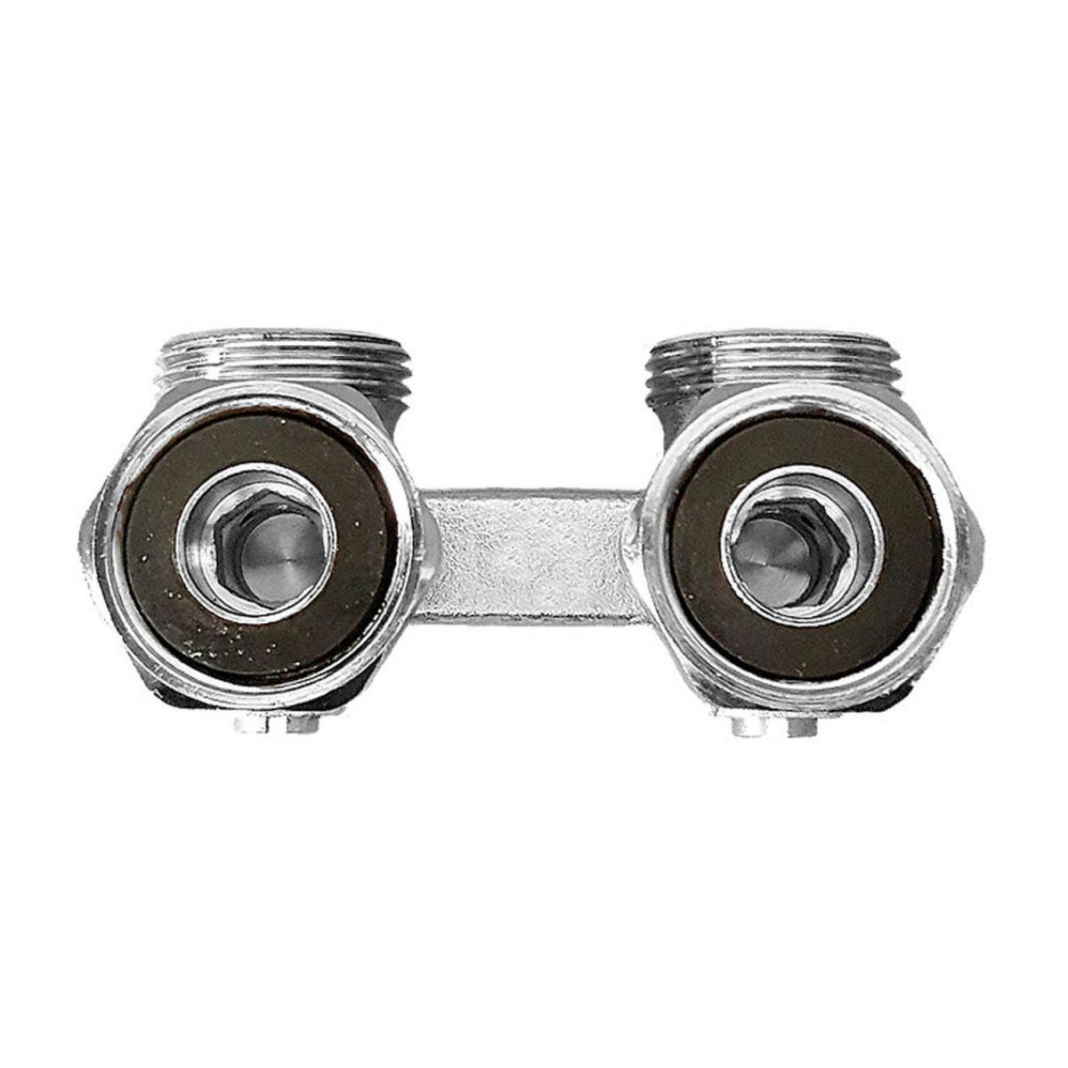 Zweirohr Hahnblock 1/2"x3/4" Eck