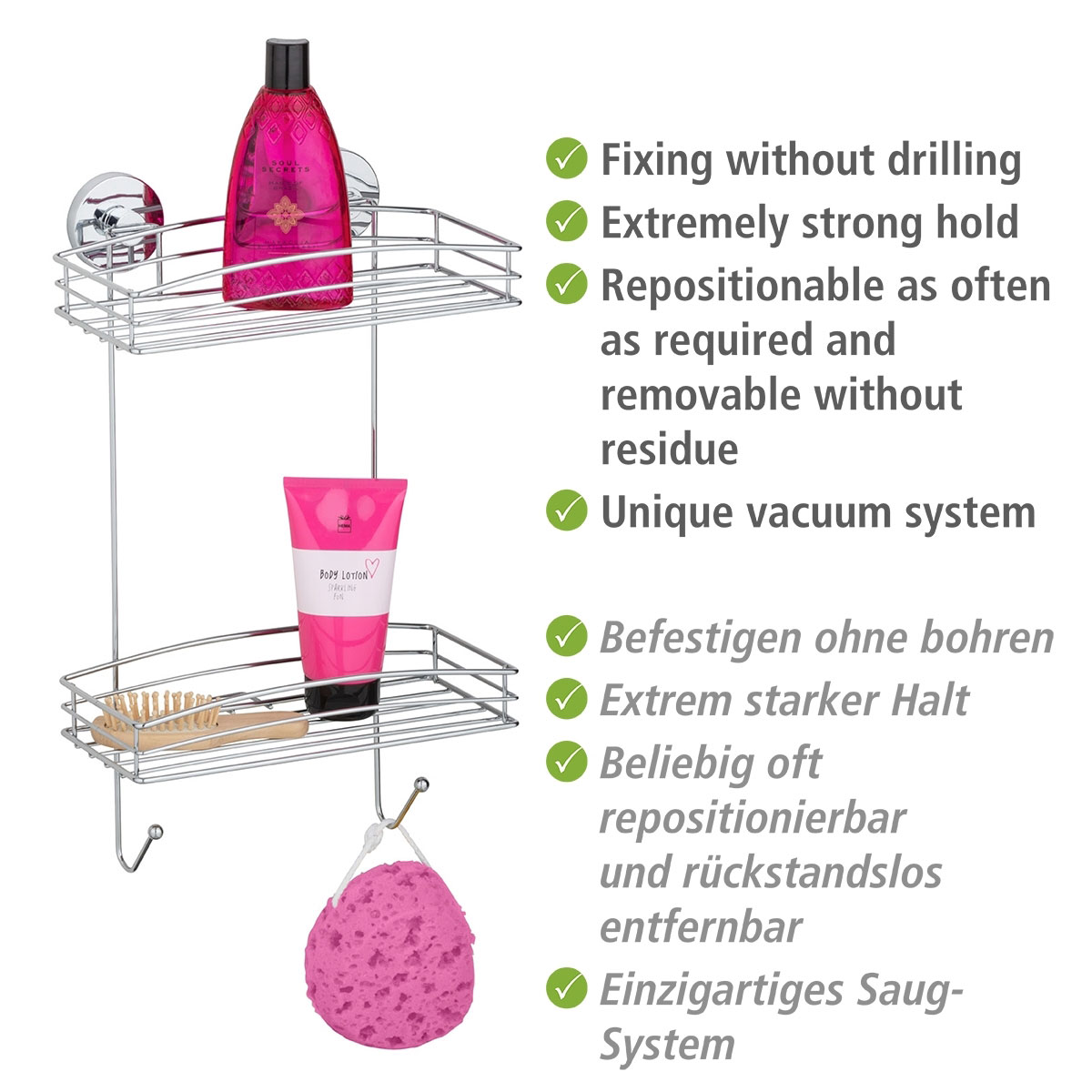 Wenko Vacuum-Loc Wandregal 2 Etagen Bild 4