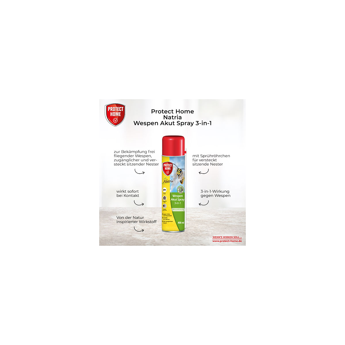 PROTECT HOME Natria Wespen-Akut-Spray 3in1 Bild 3