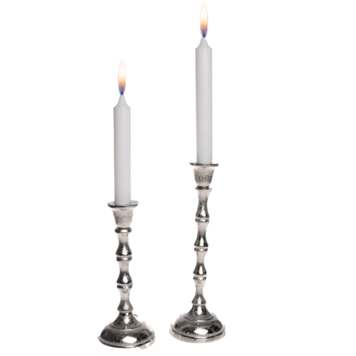 Kerzenständer für Stabkerze 27cm silber