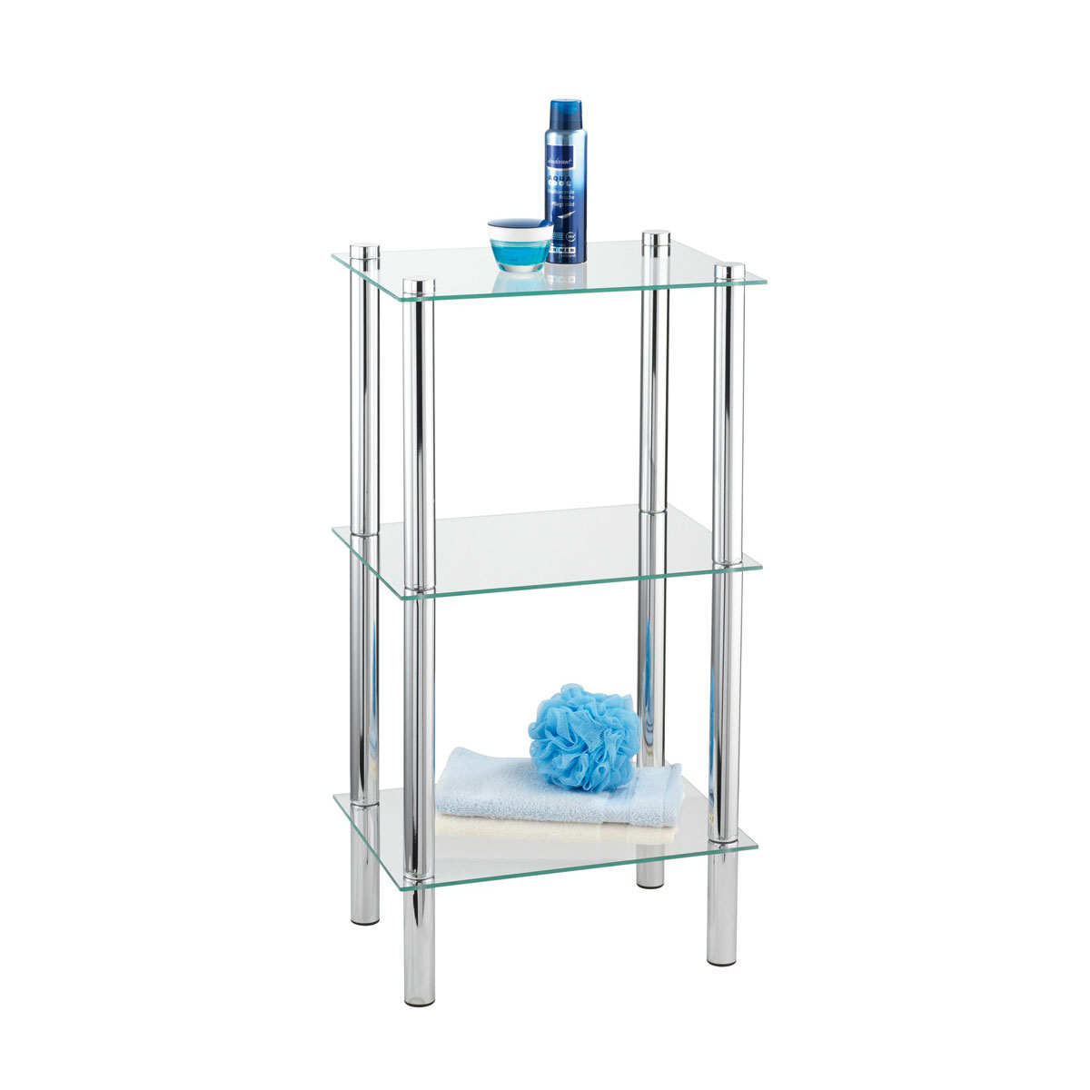 Wenko Regal Yago viereckig mit 3 Glasablagen