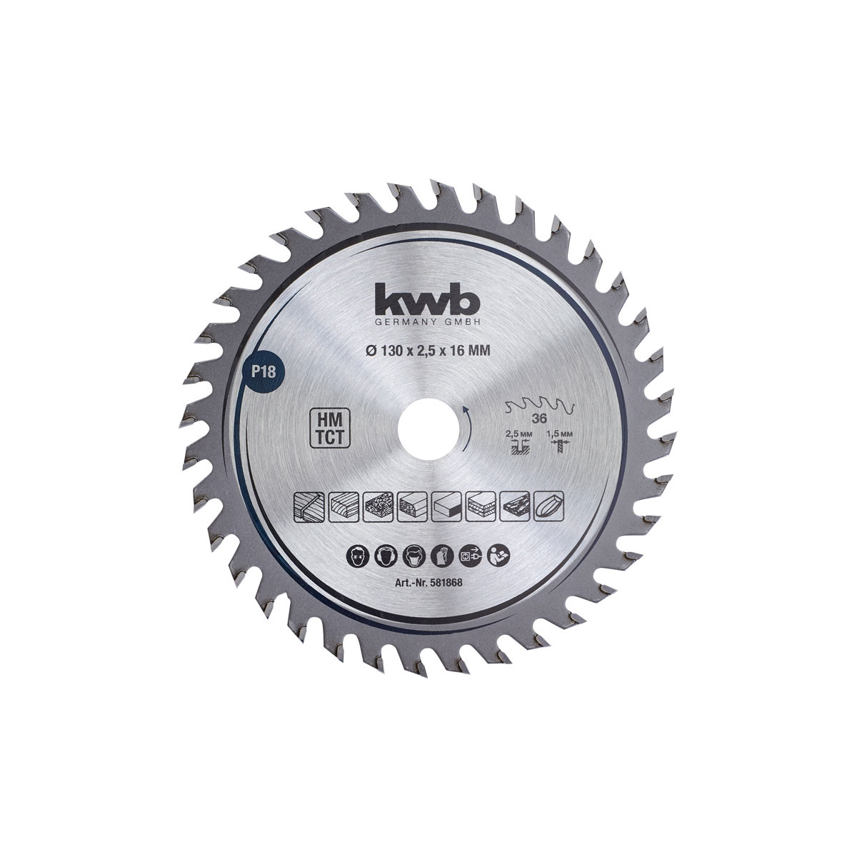 kwb  Präzisions-Kreissägeblätter für Handkreissägen Durchmesser 130x16 mm