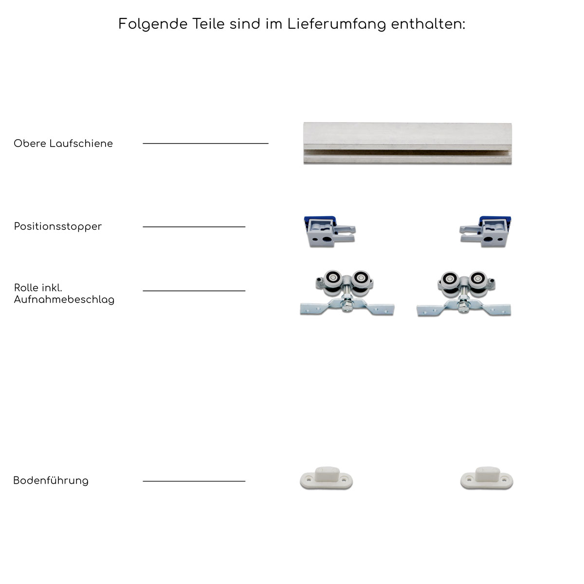Hibitaro  Schiebetür-Bausatz HS-Standard für Durchgangstüren 2000 mm Schienenlänge Bild 2