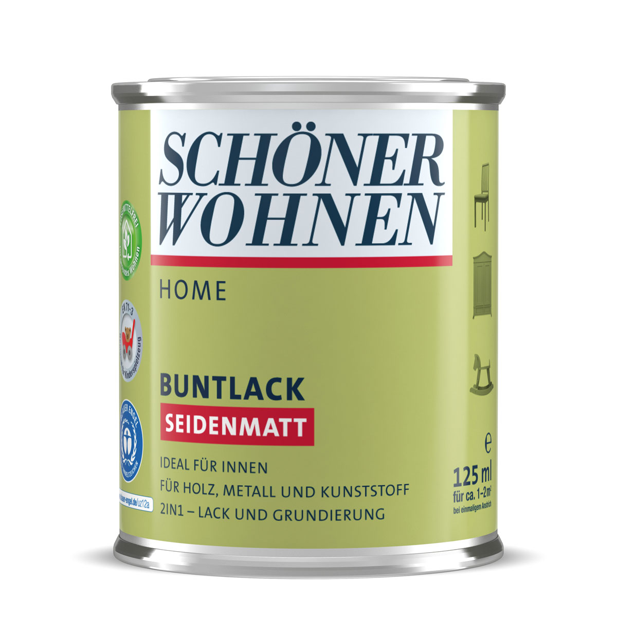 Schöner Wohnen Farbe Buntlack Home taupegrau seidenmatt 125 ml