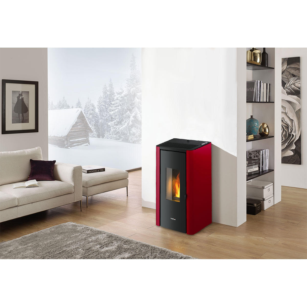 FreePoint Pelletofen Indigo bordeaux 2,5-7,0 kW Bild 2