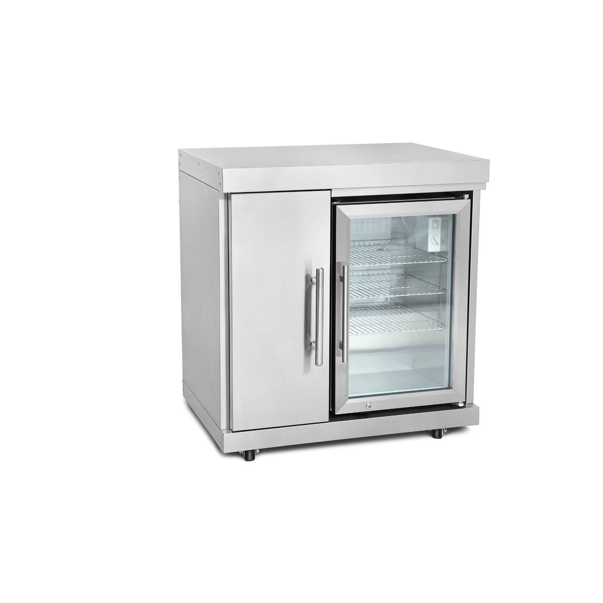 Edelstahl-Erweiterungsmodul mit Tür und Kühlschrank