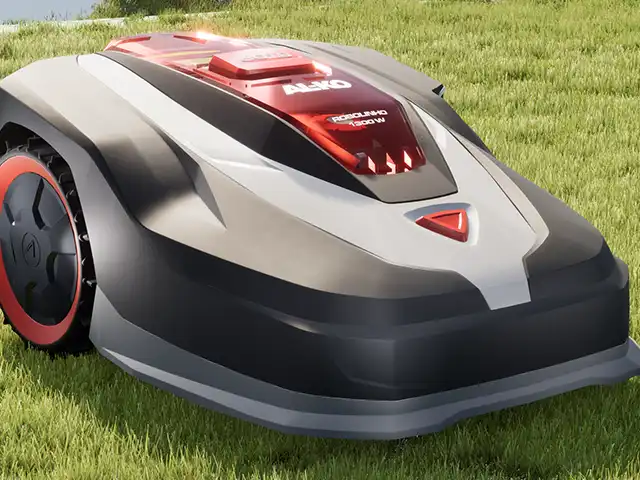 Mähroboter von vorne seitlich