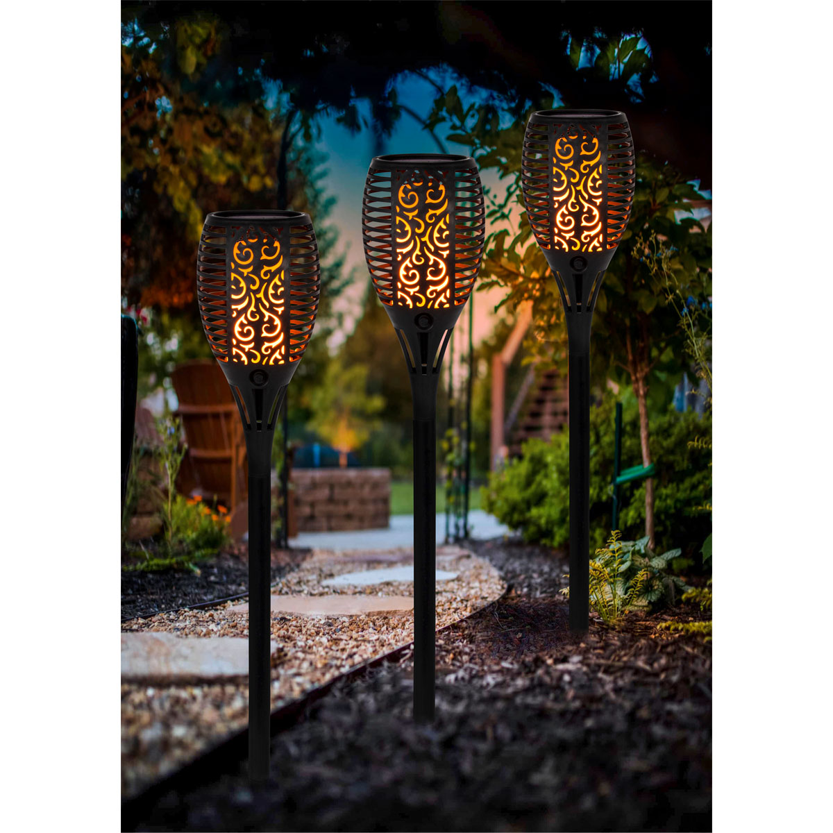 Flector Garten LED-Solar-Fackel Black inkl Flammen-Effekt Bild 2