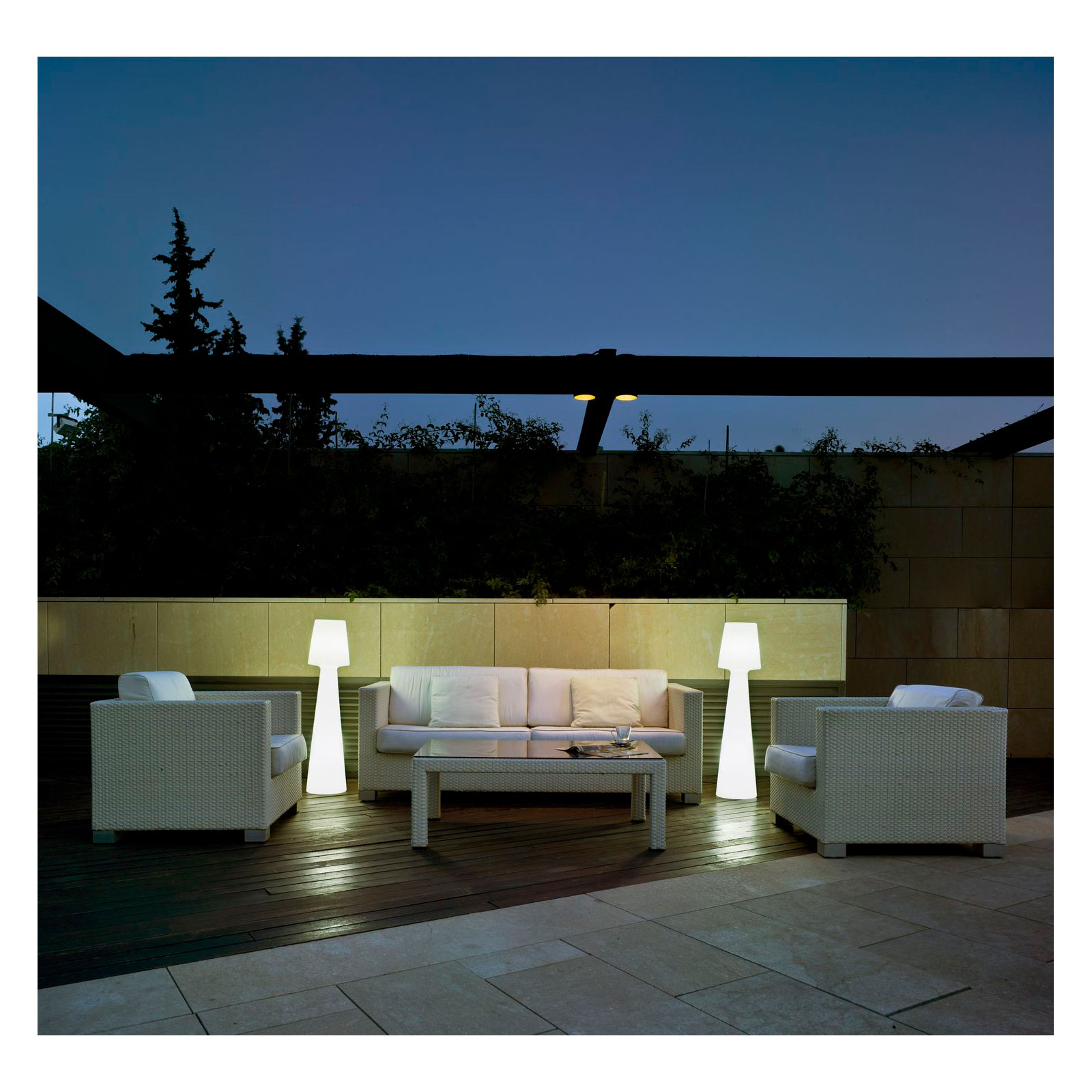 NewGarden LED-Stehleuchte Lola 110 Ø110 cm weiß Bild 3