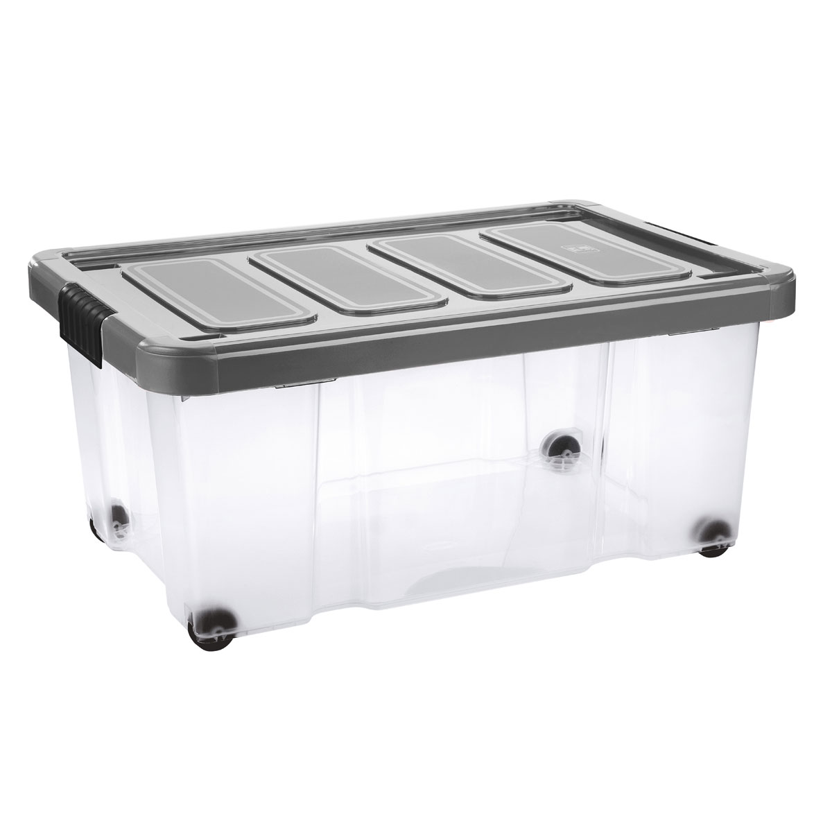 Unibox Puzzle 43 L mit Klickdeckel und Rädern transparent/anthrazit