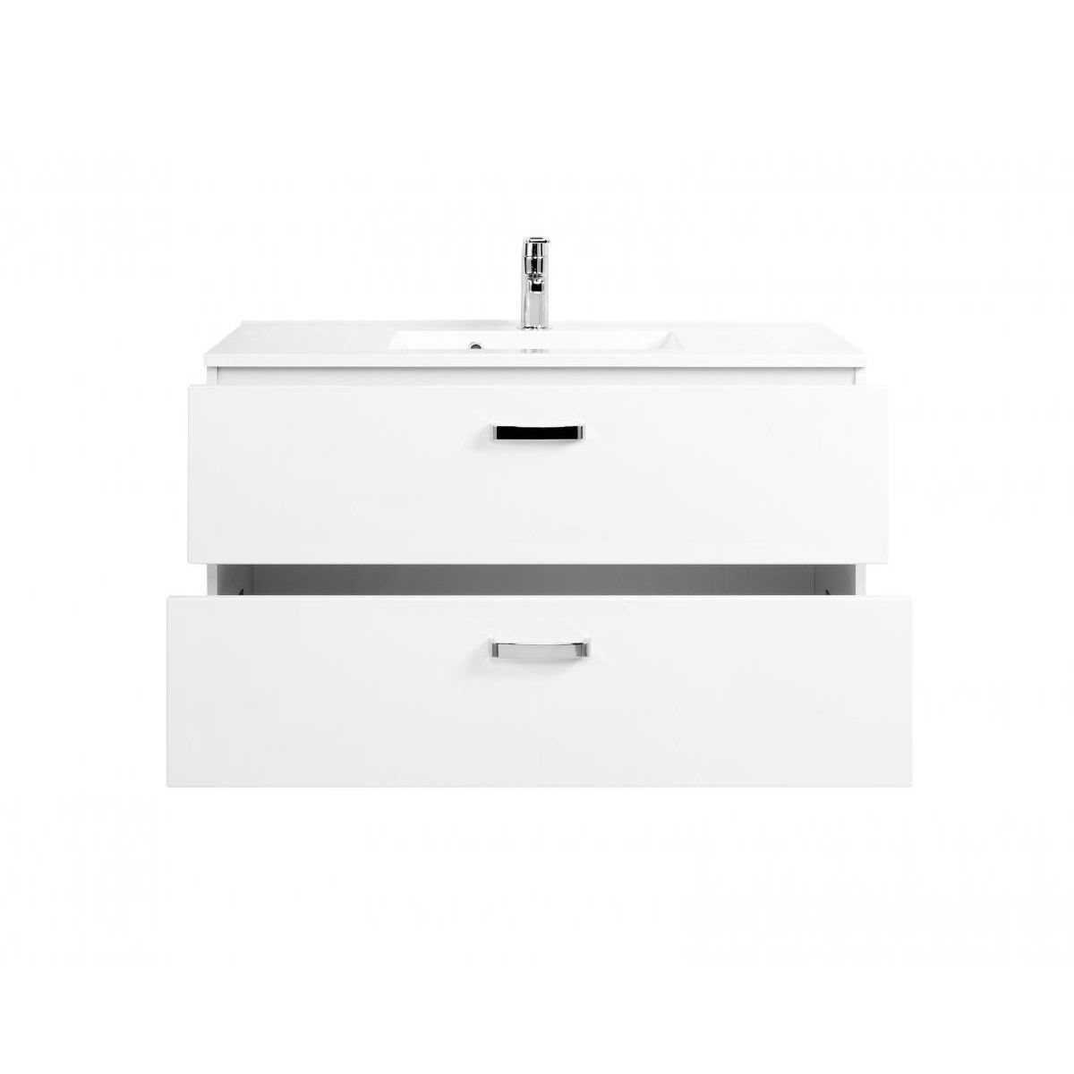 HELD Waschtisch 100 weiß Hochglanz 2 Ausz&uumlge Bild 2