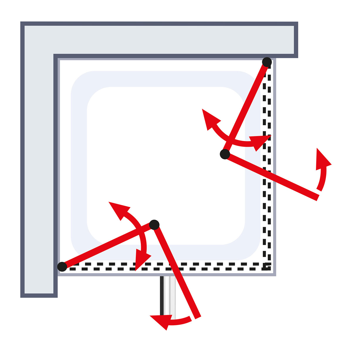 Schulte Drehfalttür Alexa Style 2.0 Eckeinstieg Bild 6