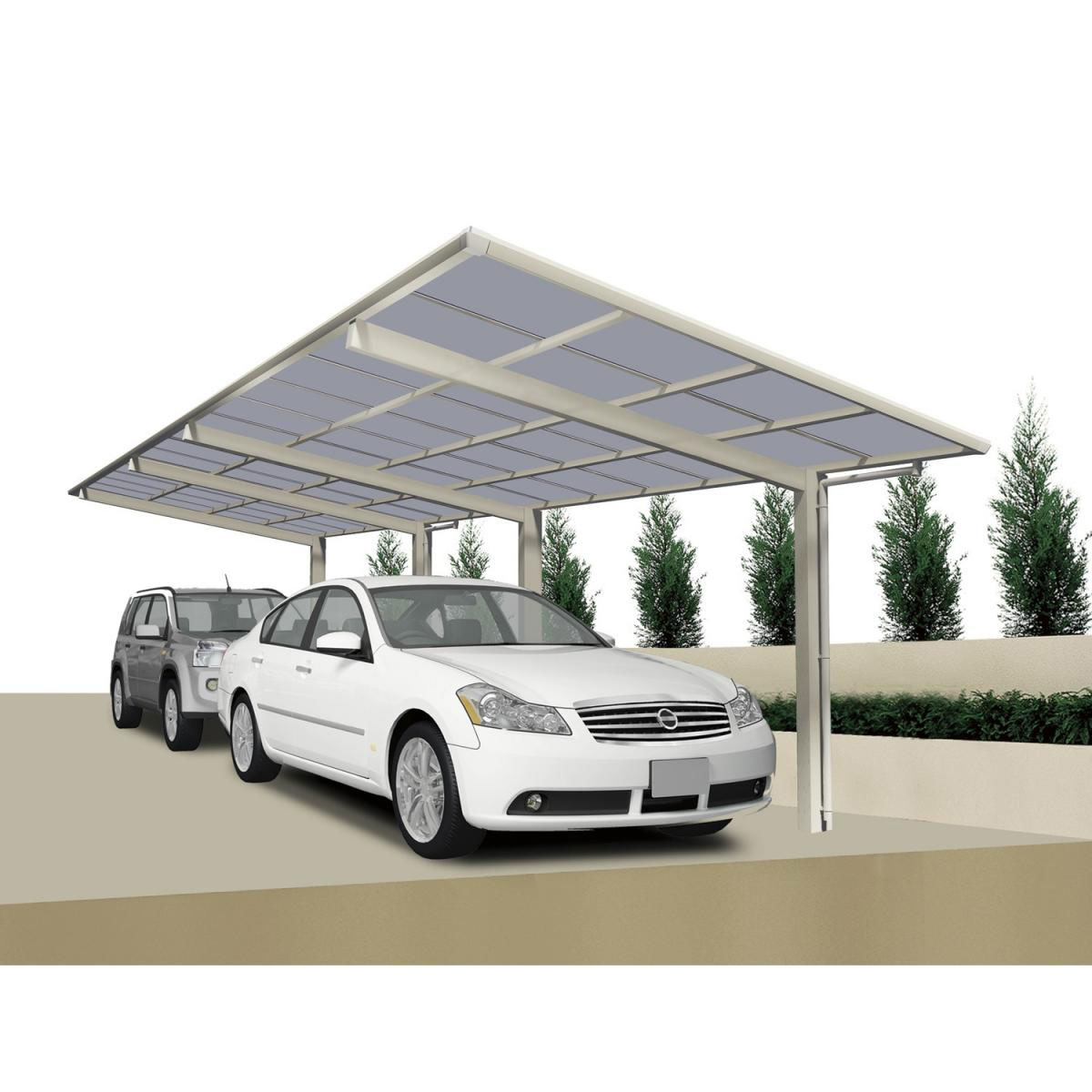 Ximax Carport Alu Linea 80 Tandem Edelstahl-Look