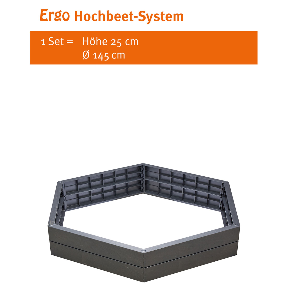 Garantia Hochbeet-System ERGO XL 6 Paneele inkl Verbinder stone