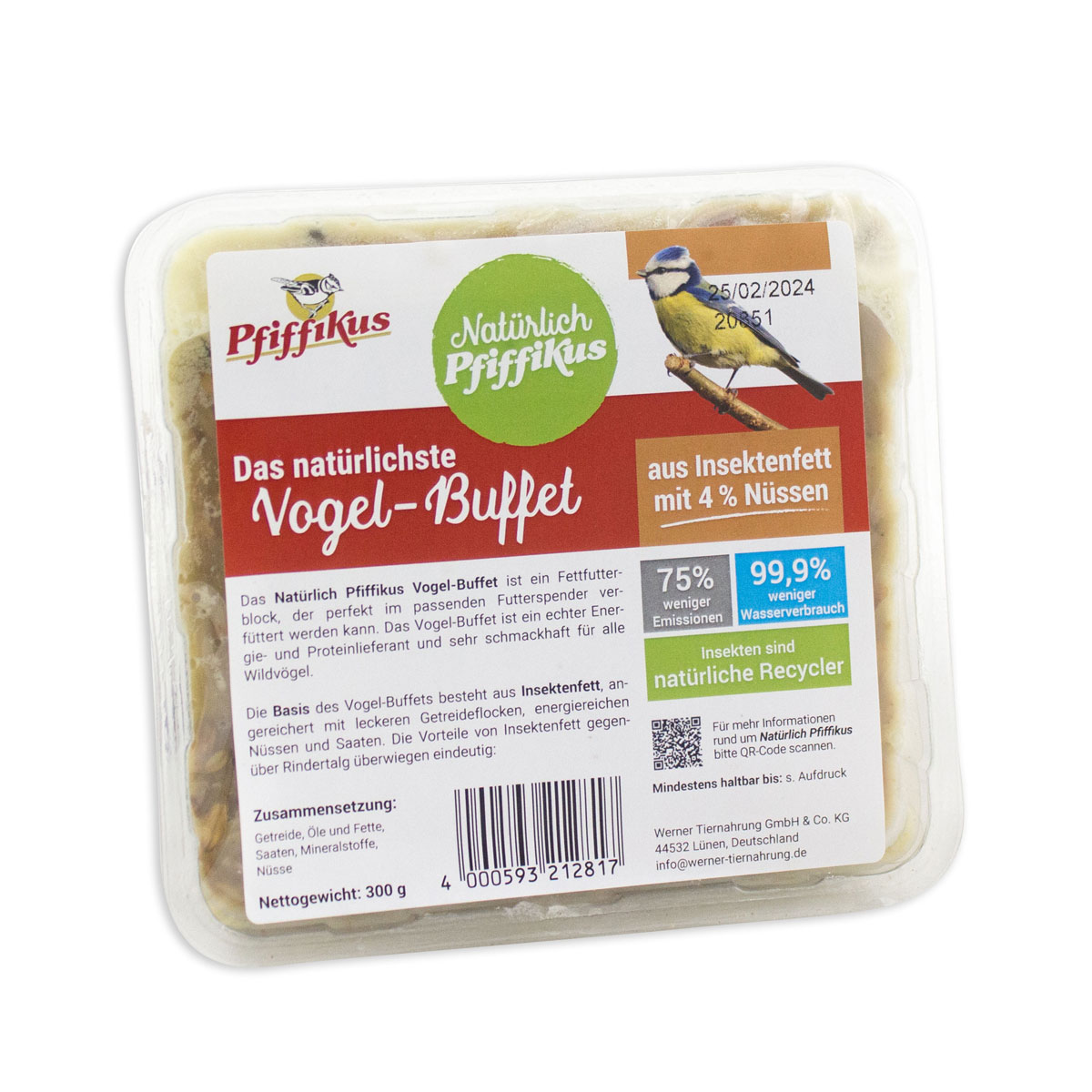 Pfiffikus Natürlich Vogelbuffet 0,3 kg mit Nuss