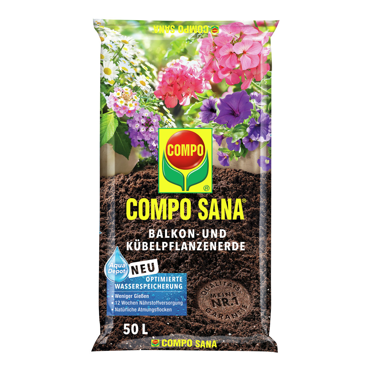 Compo Balkon- und Kübelpflanzenerde 50 L