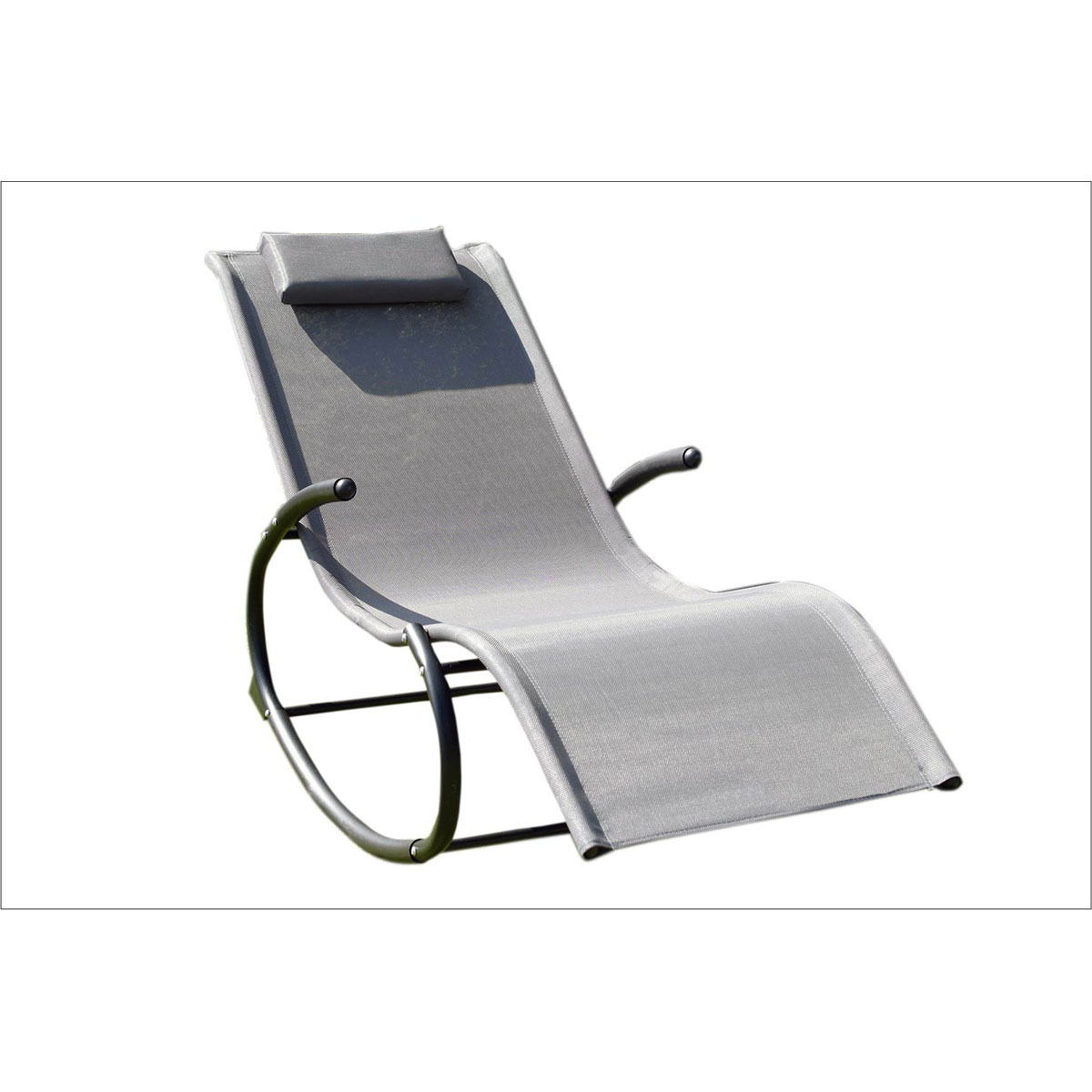 Chillroi  Schaukelgartenstuhl grau Gartenliege Liegestuhl Sonnenliege 