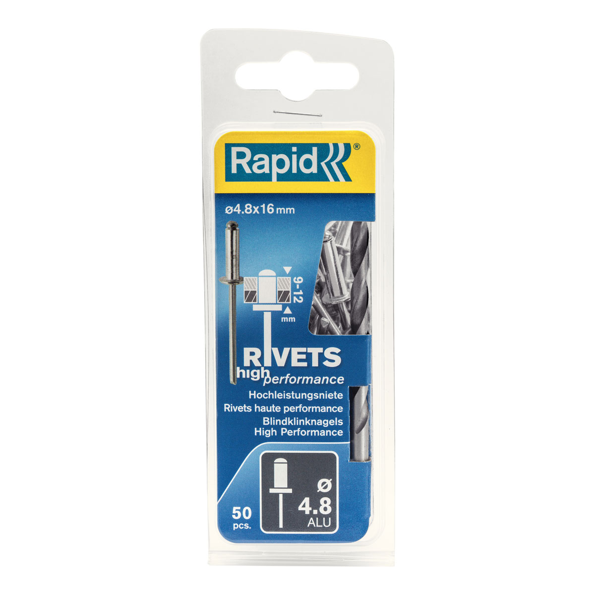 Rapid Blindnieten 4,8 x 16 mm 50 Stück Flachkopf