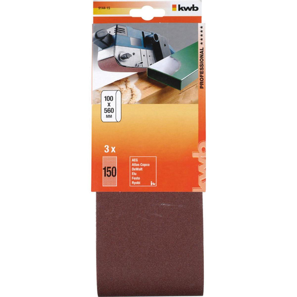 kwb  Schleifbänder Holz und Metall 100 x 560 mm K150 Bild 2