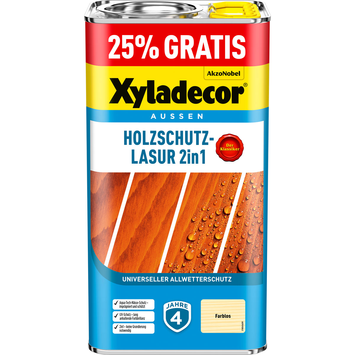 Xyladecor Holzschutz-Lasur 2in1 Farblos 5 L