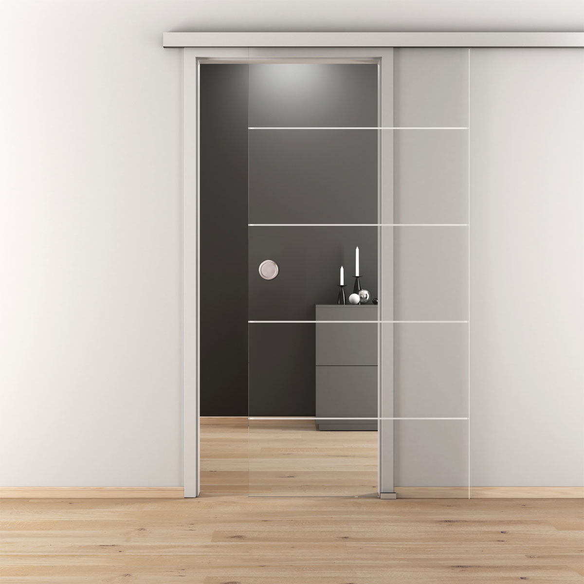Novadoors Glasschiebetür NOVA 582 ESG klar 93,5 x 205,8 x 8 cm