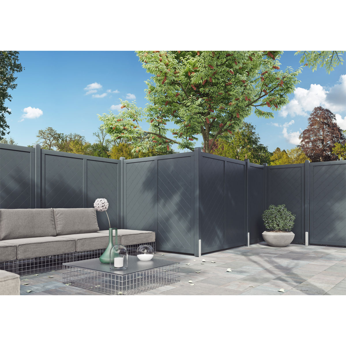 Massivzaun geschlossen anthrazit 89x179 cm Bild 2