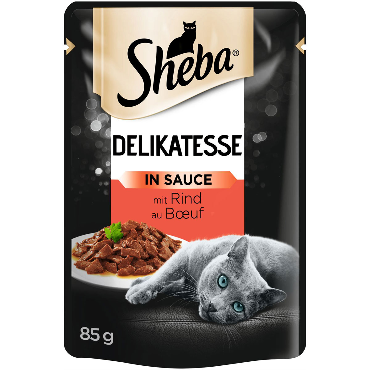 Sheba Portionsbeutel Delikatesse mit Rind in Sauce 85g